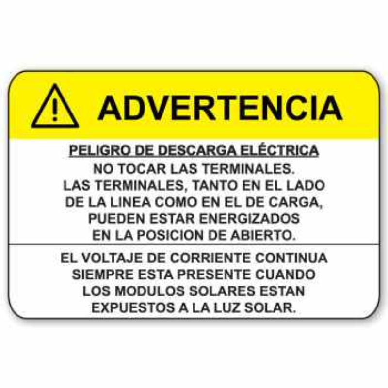 20 Etiquetas de "Peligro de descarga eléctrica" 3.75" X2.5"