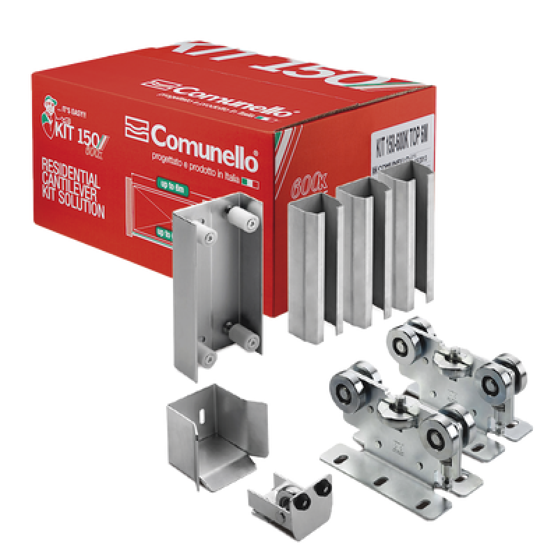 KIT para puertas autoportantes de hasta 3 m y 600 kg con rodillos de nylon