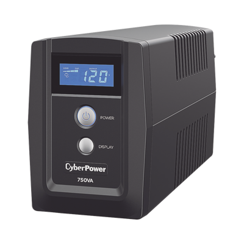 CYBERPOWER OM750ATLCD UPS de 750 VA/300 W, Topología Línea Interactiva, Entrada 120 Vca NEMA 5-15P, y 6 Salidas NEMA 5-15R, Con Regulador de Voltaje (