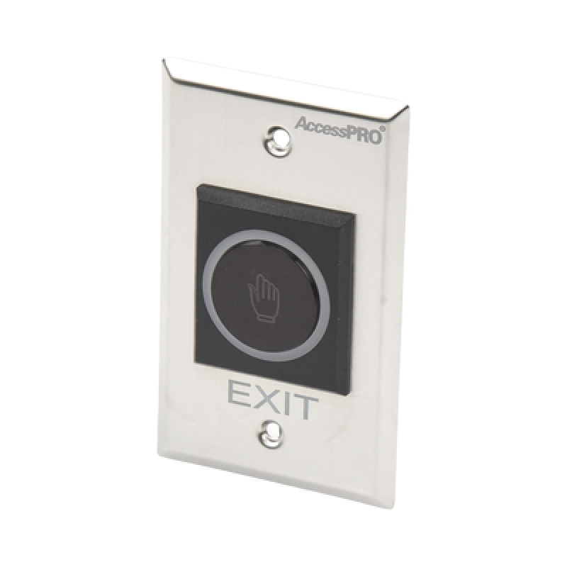ACCESSPRO ACCESSK1 Botón de Salida sin Contacto/ Sensor IR / Iluminado / Normalmente Abierto y Cerrado / Distancia Ajustable de Detección