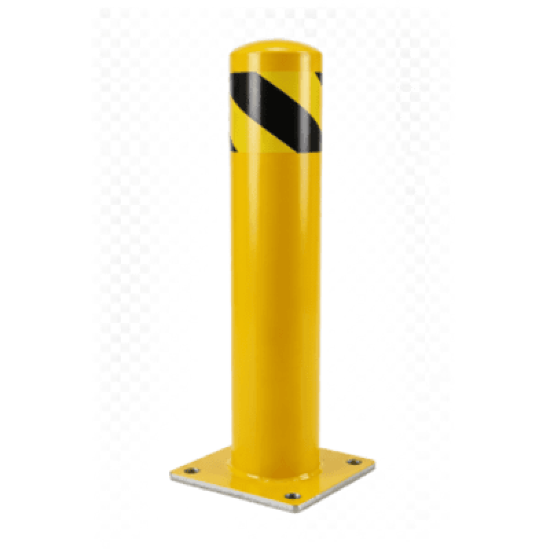 Bolardo Fijo de Acero / Diámetro 140 mm x Altura 610 mm x Pared 2 mm / Base Soldada 200 x 200 mm / Pintura en Polvo