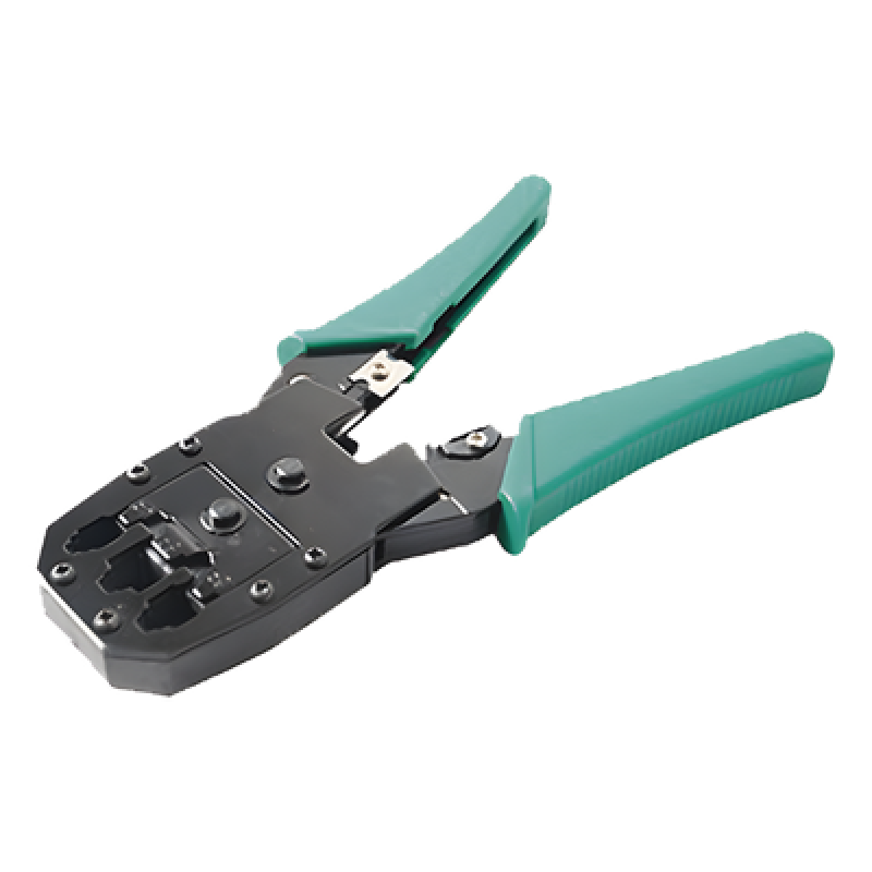 Pinzas Ponchadoras / RJ11-RJ12-RJ45 / Cat5e-Cat6-Cat6a / 4-6-8 Conductores / Corte y Pelado Integrados