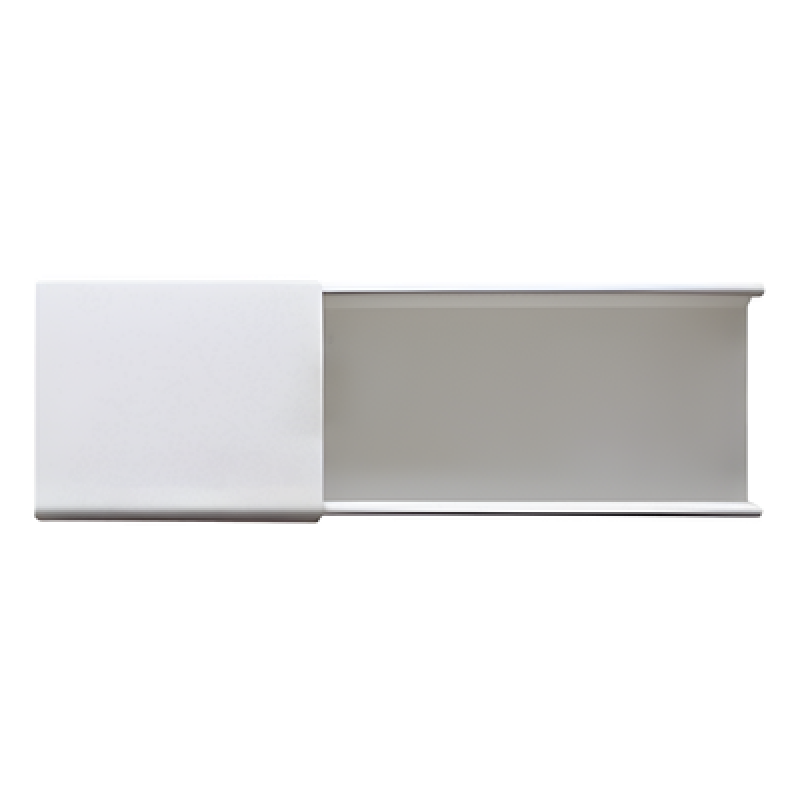 Canaleta de PVC / 48 x 16 mm / 2.5 m (8.2 ft) / Auto-extinguible / Sin División / 2 Vías de Presión