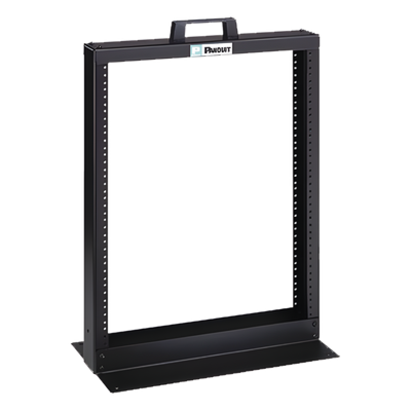 Rack de Dos Postes Estándar de 19 in, Rieles Numerados y Roscados #12-24, Fabricado en Aluminio, 13 Unidades de Rack, Color Negro