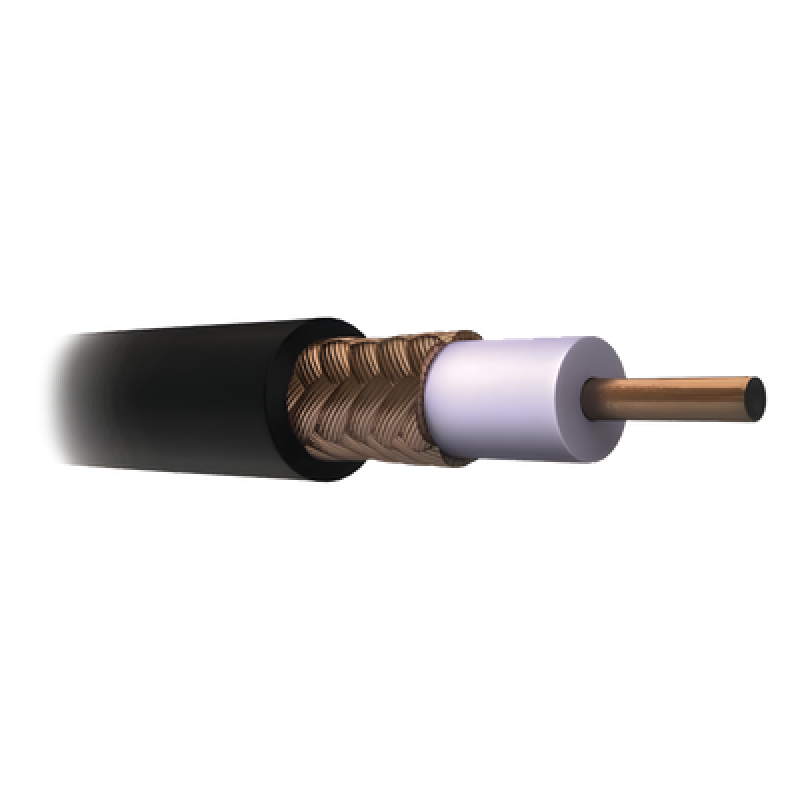 Cable Coaxial RG11/U / 305 m (1000 ft) / AWG 14 / PE Espumado / Blindaje 60% / Intemperie / Video Vigilancia