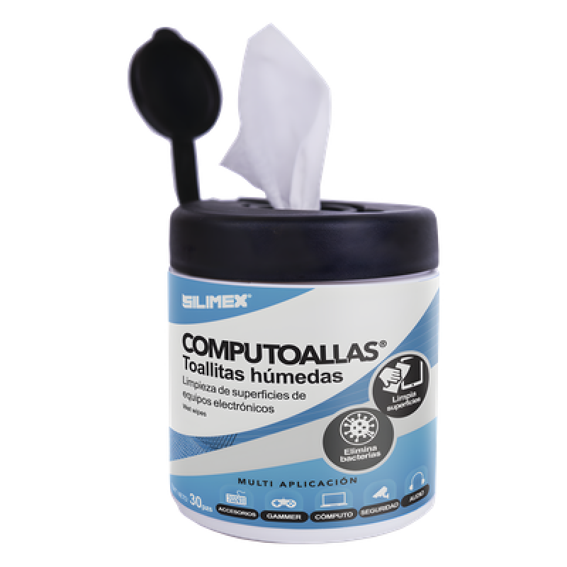 Toallas húmedas antibacteriales, para limpieza de gabinetes, equipos de cómputo, audio, vídeo y telefonía, 30 piezas