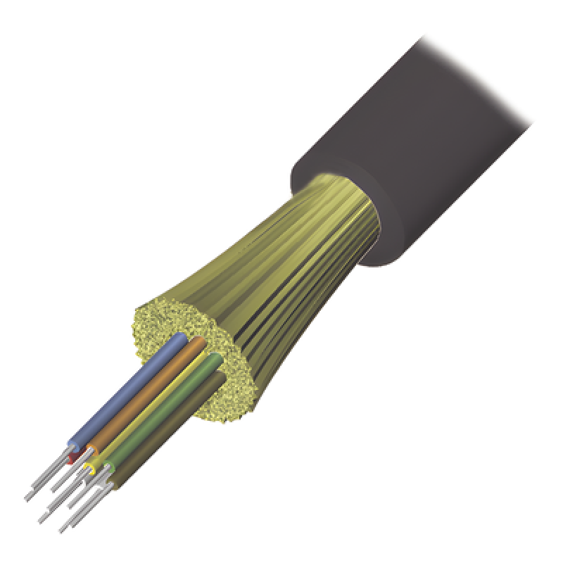 Cable de Fibra Óptica / 6 Hilos / Interior-Exterior / Tight Buffer / No Conductiva / LS0H / OM4 50/125 / 1 Metro (3.28 Pies)