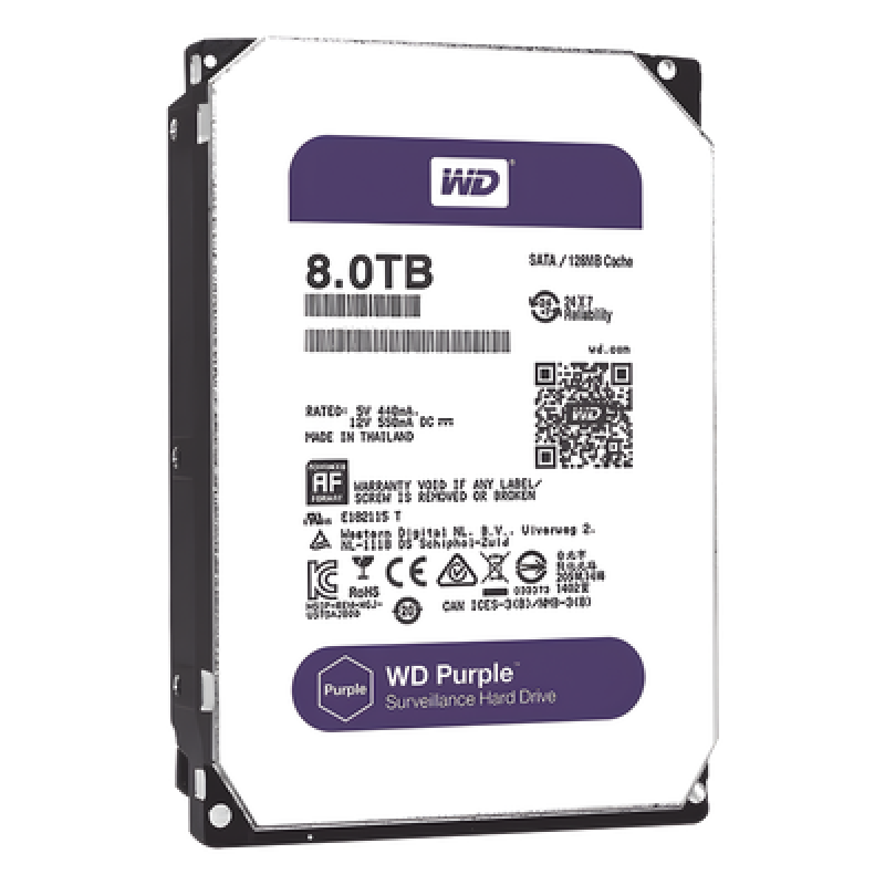 Disco duro WD de 8TB / 7200RPM / Optimizado para Videovigilancia