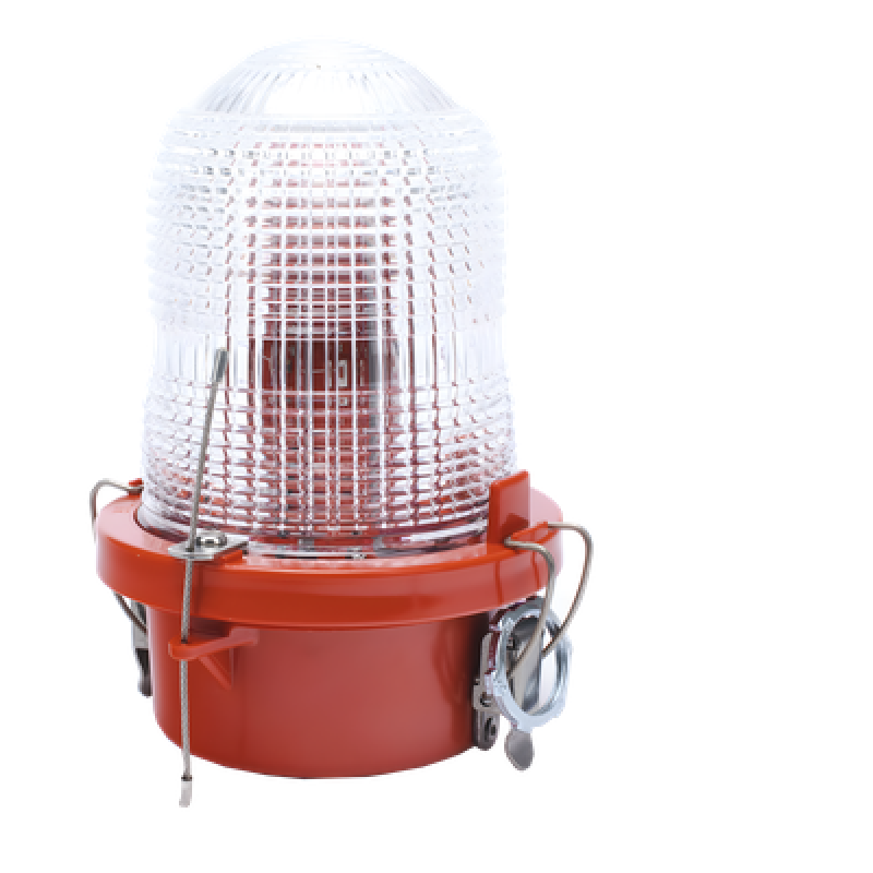 Lámpara de Obstrucción / LED IR Roja / Baja Intensidad 32.5 cd / 120-240 Vca / 360° Cobertura / IP Aeronáutico