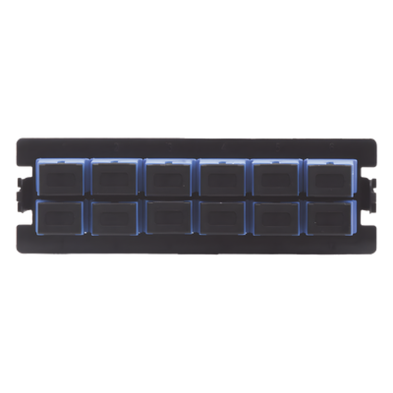 Placa Acopladora para Distribuidor de Fibra Óptica LP-ODF-8024, Incluye 12 Acopladores SC Simplex para Fibra Monomodo (12 Fibras)