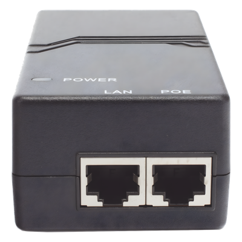 Inyector PoE / 802.3af 15W / 2 Puertos Gigabit / Entrada 100-240V AC / Detección Inteligente PD