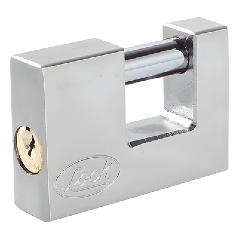 Candado para Cortina Metálica / Medida 70 mm/ Acabado Cromo Satinado/ Nivel de Seguridad 6 / Llave Estándar.