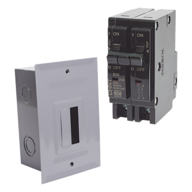 Kit Centro de Carga para empotrar con 1 Interruptor Térmico de 2 Polos, 15Amp 120/240Vca 10kA.