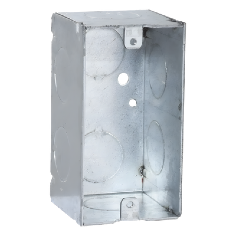 Caja (Chalupa) 4x2"/ Profundidad 2-1/8"/ 8 Entradas de 3/4"/Soldada