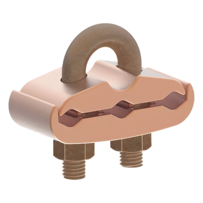 Conector Mecánico / 3 Cables Cobre 2/0 AWG - 250 KCMIL / Varilla 5/8" - 3/4" / Torque 480 lbf·in / UL467