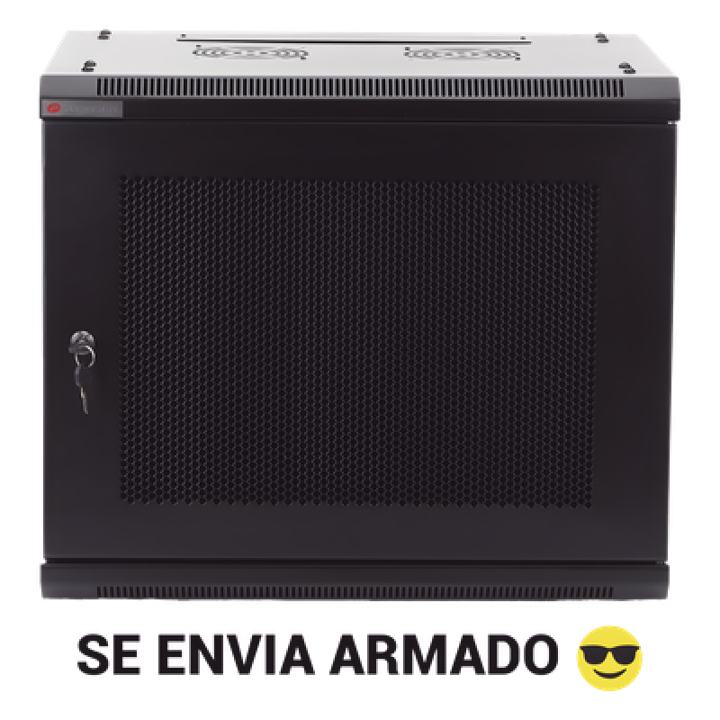 Gabinete PRECISION, Con Puerta Perforada, de 19in, 9UR, 450mm de Profundidad, Color Negro