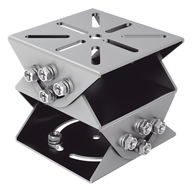 Montaje PT Universal / Multieje / Acero Gris Platino / 100×100×92.5 mm (3.94'×3.94'×3.64') / 850 g (1.87 lb) / Interior y Exterior