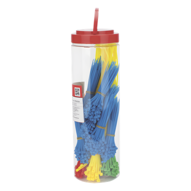 Kit de 1000 Cinchos Plásticos de 4 Diferentes Medidas y Colores