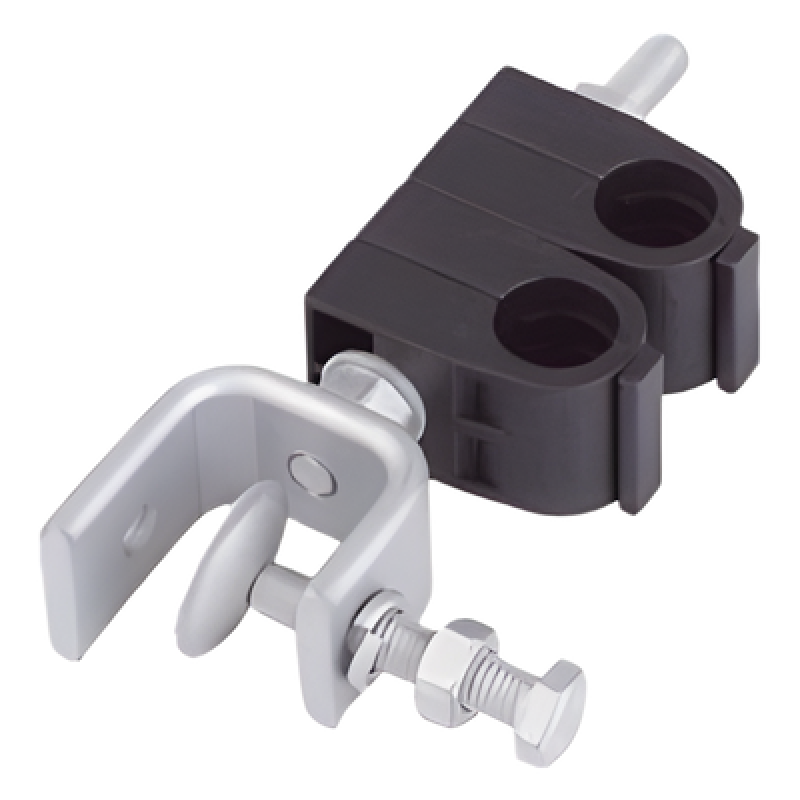 Sujetador Coaxial / 2 Cables 1/2" / Instalación Angular / Acero Inoxidable 304 / -40°C a +85°C / Vibración 4 h
