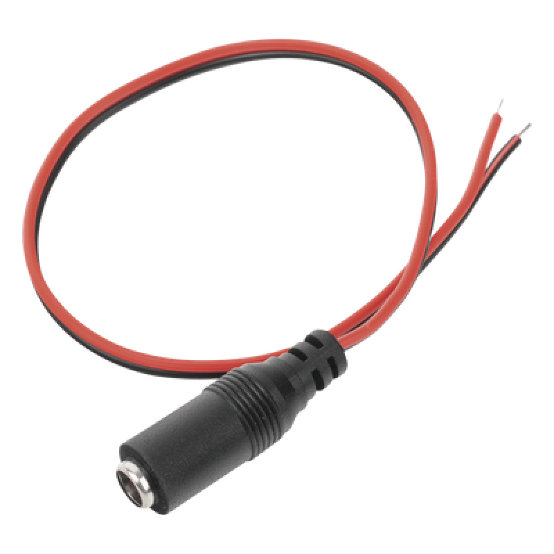 Cable de Alimentación DC / Conector Hembra 5.5 mm/2.1 mm / Puntas Libres / 28.5 cm / Polaridad Codificada / 12 VCC