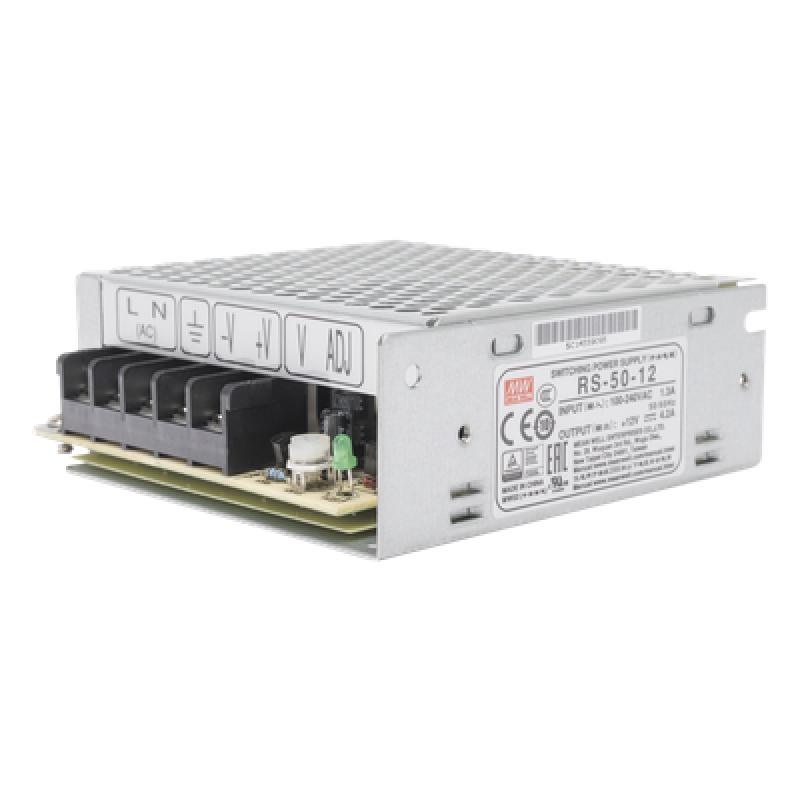 Fuente de Poder Industrial Conmutada / 50W / 12Vcc / 4.2A / Entrada 100-240Vca / Montaje en Chasis