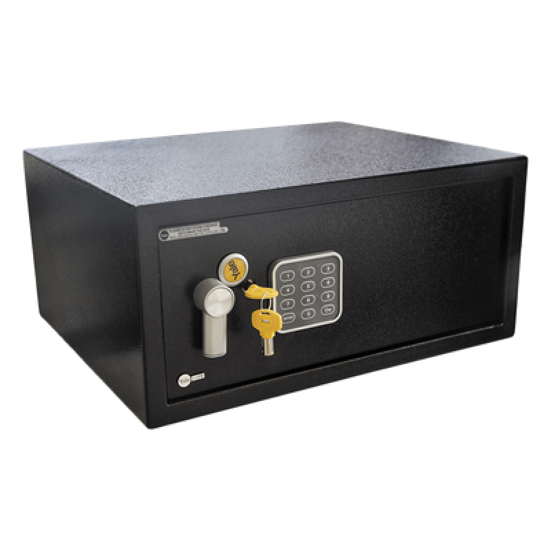 Caja Fuerte Electrónica / Capacidad Laptop 17" / Acero Calibre #16 y #9 / Cerradura Electrónica 3-8 Dígitos / 100,000 Combinaciones / Pilas AA