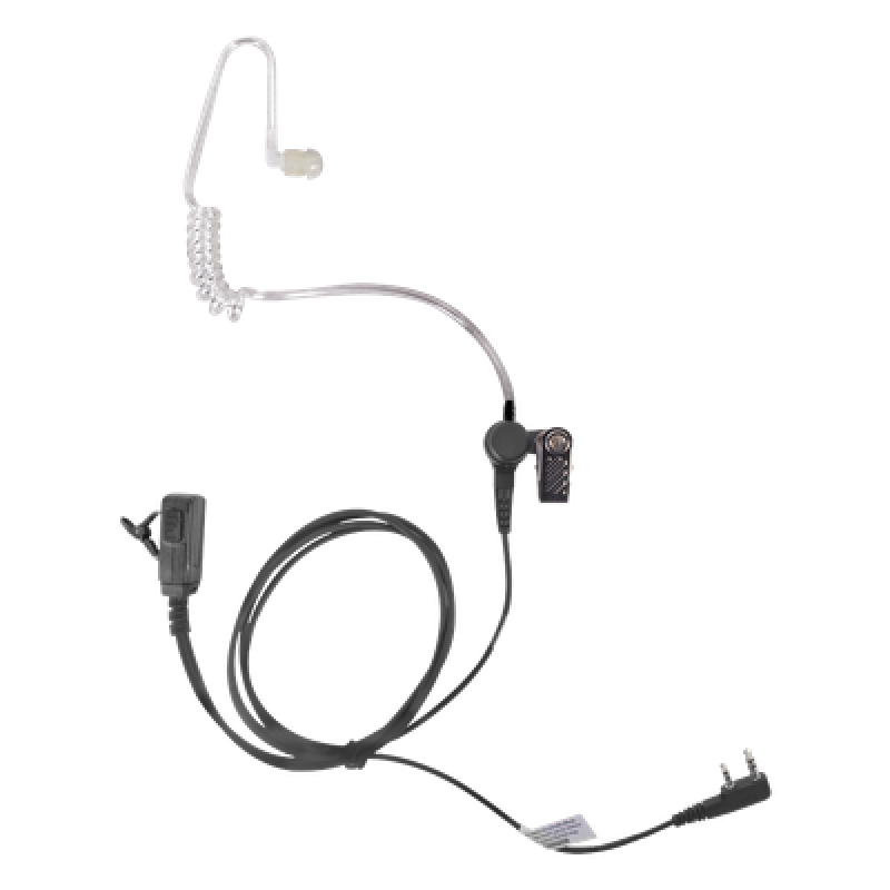 Micrófono-Audífono de Tubo Acústico / Grado Médico / PTT de Alta Resistencia / Cable Reforzado con Kevlar / Compatible con Radios KENWOOD y TXPRO
