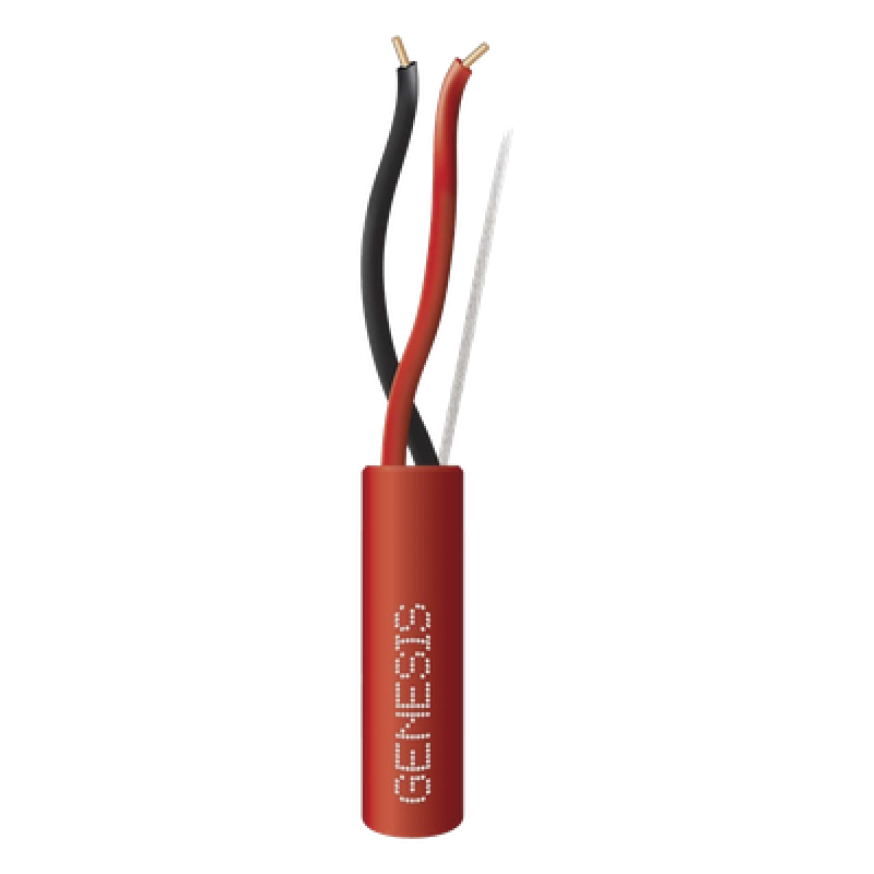 Carrete de Alambre 305 Metros (1000 Pies) / 2 x 16 AWG / Riser / Color Rojo / Tipo FPLR, CL3R, (UL) FT4 / Para Aplicaciones en Sistemas de Detección de Incendio y Sistemas de Evacuación
