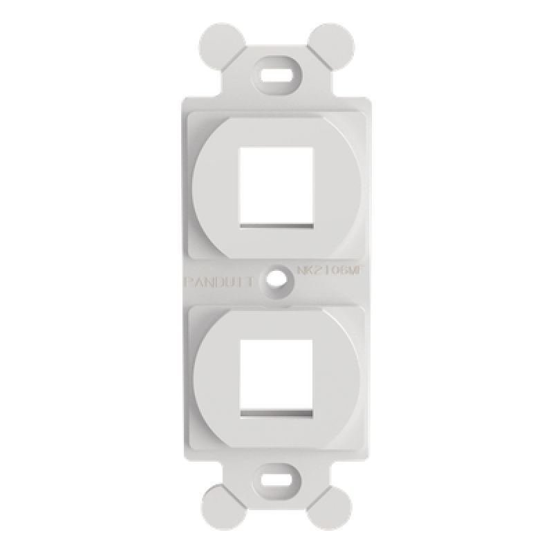 Marco de Módulo Dúplex, Para Placas Frontales Estándar NEMA 106, Acepta 2 Módulos Keystone, Color Blanco