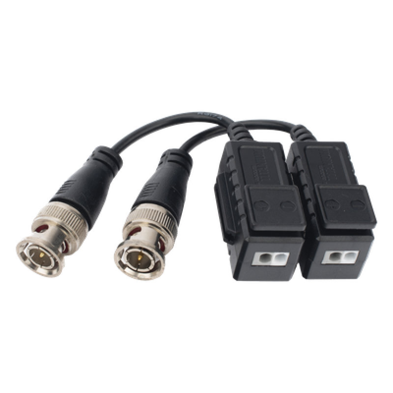 Kit de Transceptores Pasivos (Baluns) / Transmisión 4K / Distancia 250 m (820.2 ft) / Protección TVS / Inmunidad 60 dB / Conectores Cobre / HD-TVI CVI AHD CVBS