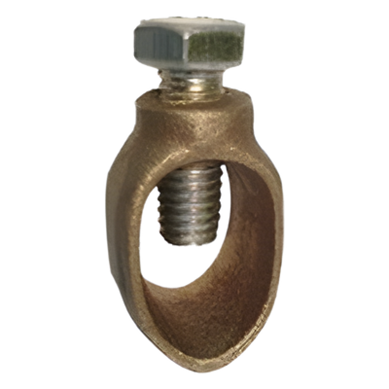 Conector de Tierra Física / Varilla hasta 3/4" / Cable 1/0 AWG / Bronce / Baja Resistencia Eléctrica / Jaula de Faraday