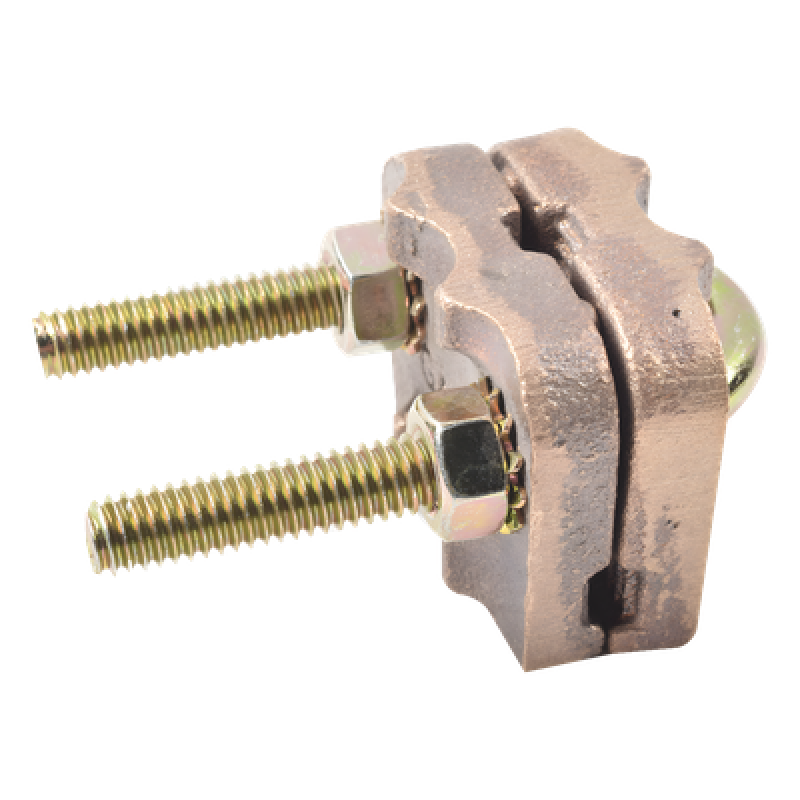 Conector de Puesta a Tierra / Varilla 5/8" a 1" / Cable 4 a 3/0 AWG / Tubería 3/8" a 3/4" / Bronce