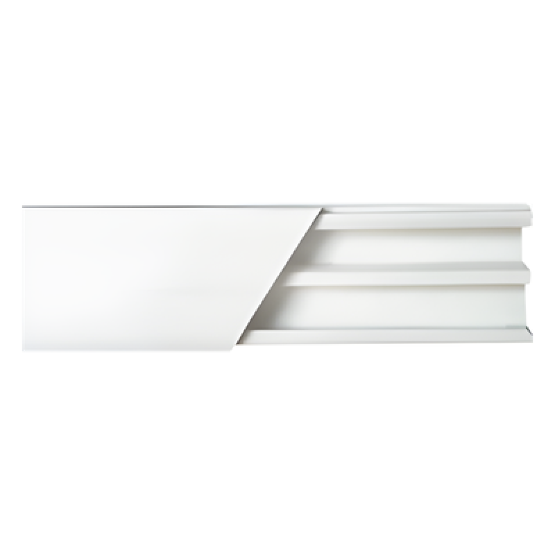 Canaleta blanca de PVC auto extinguible, con división, 20 x 10 mm, tramo de 2.5m (5101-01250)