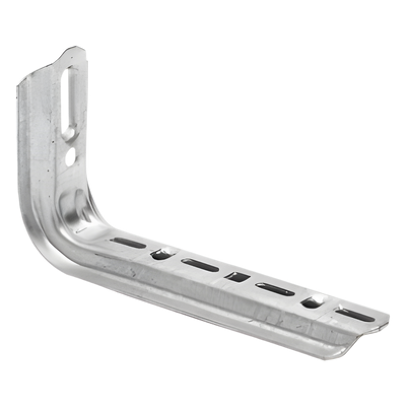 Ménsula omega tipo L inteligente, 310 mm de ancho, con acabado Electro Zinc