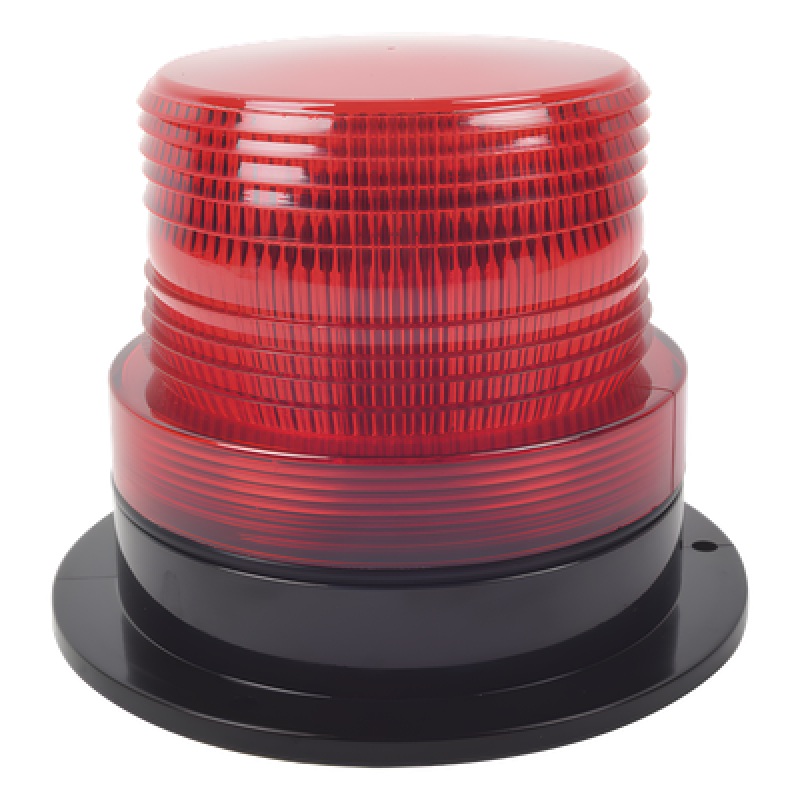 Burbuja de Señalización LED / 8 LEDs Rojos Gen III / 340 Lúmenes / 10-110 Vcd / 4 W / Patrón de Destello Ajustable / Montaje Permanente