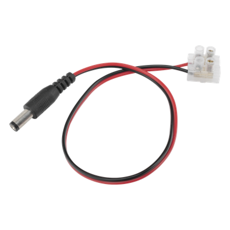Cable de Alimentación con Conector Macho a Bloque de Terminal Atornillable / Calibre 18 AWG / Longitud 28.5 cm (11.22 Pulgadas) / Ideal para Alimentación de Cámaras