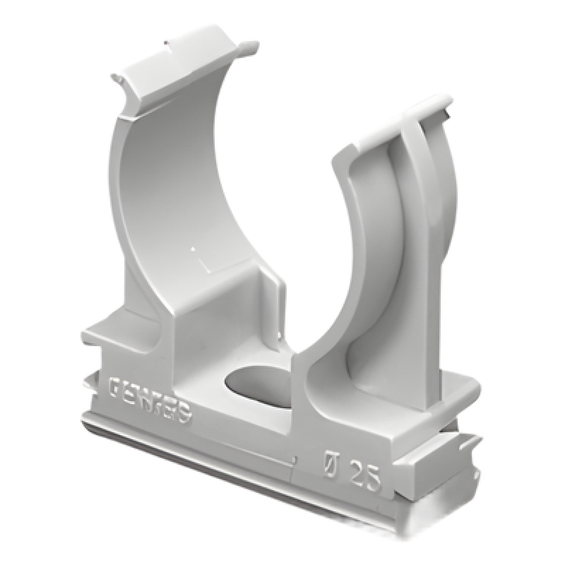 Soporte de presión (Abrazadera), PVC Auto-extinguible, abierto para tubería de 20 mm