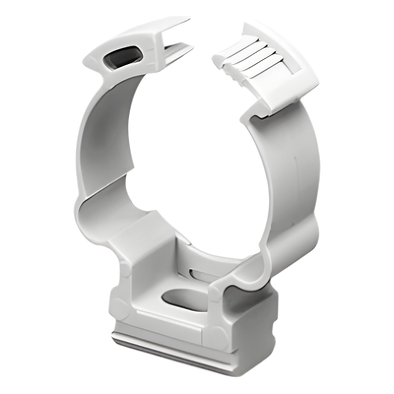 Soporte de collar (Abrazadera), PVC Auto-extinguible, cerrado para tubería de 16 mm