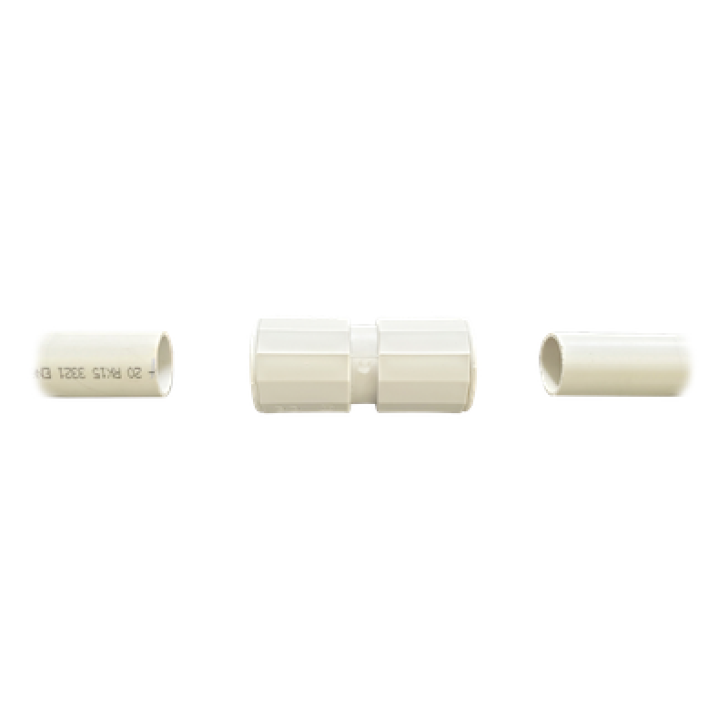 Cople de Unión IP67 / Tubería Rígida 16 mm (5/8") / Libre de Halógenos / Autoextinguible / Sin Pegamento / Hermético
