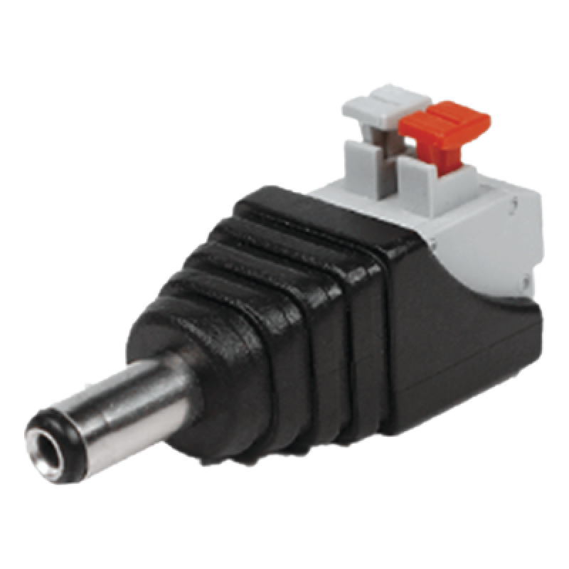 Adaptador Tipo Jack de 3.5 mm Macho Polarizado de 12 Vcc con Terminales de Presión