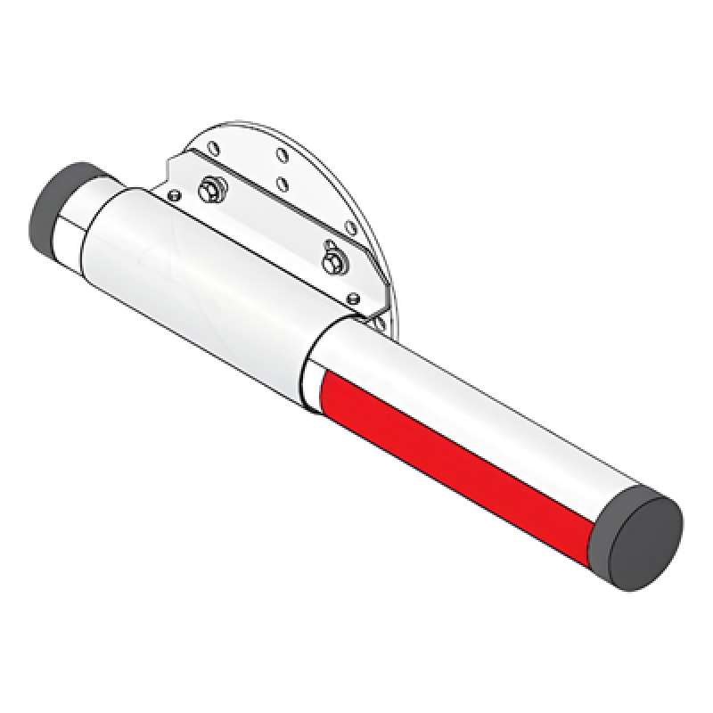 Brazo de Barrera Vehicular / Aluminio 14 ft (4.26 m) / Rotación 90° en 1.5 s / Sin Iluminación / Compatible Barreras 1601 y 1603