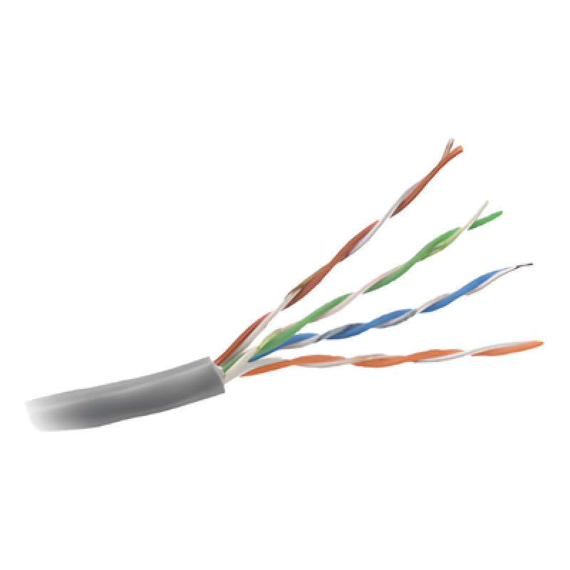Bobina de Cable UTP Cat5e / 305 m (1000 ft) / Gris / 350 MHz / PVC con UV / -20°C a 75°C