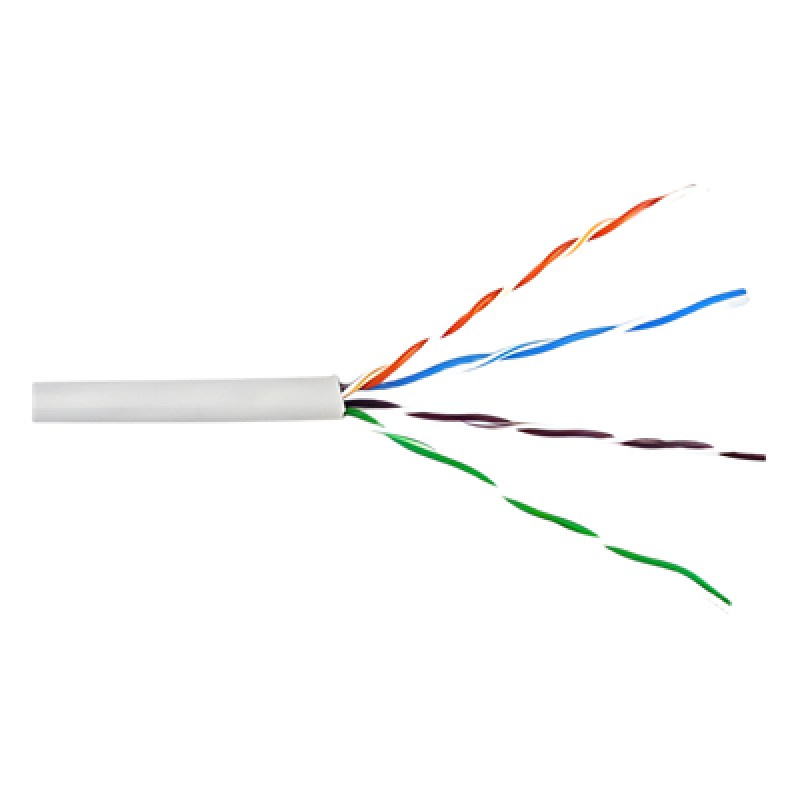 Bobina de Cable UTP Cat6 / 305 m (1000 pies) / Cobre Sólido 23 AWG / Riser CMR / Blanco / 400 MHz / UL, RoHS