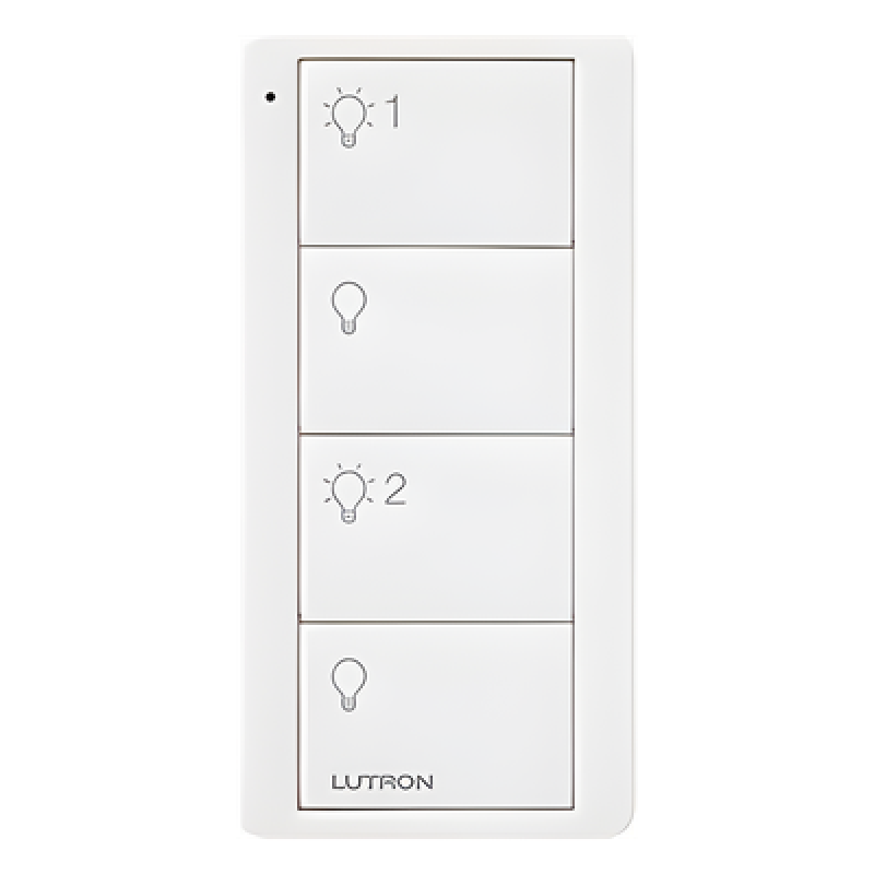 Control Pico inalámbrico de 4 botones para encender y apagar dos grupos de luces, con batería de 10 años, compatible con Caseta Wireless, RadioRA 2 y HomeWorks QS