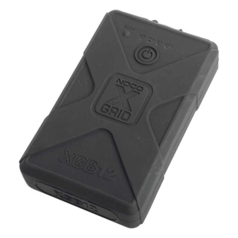 Batería de respaldo Li-Ion 12,000 mAh con cubierta plástica protectora y salida USB para cargar dispositivos inalámbricos