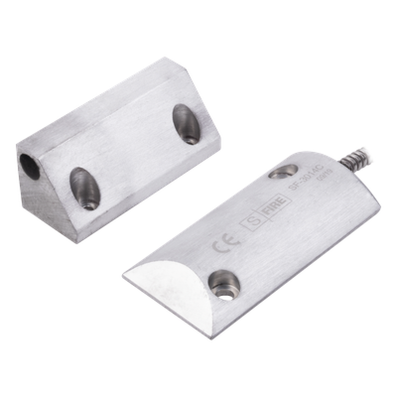 Contacto Magnético para Piso Uso Rudo / Salida Dual NC/NA / GAP 65 mm (2.5 in) / Aluminio / Cable Blindado 55 cm / UL & CE