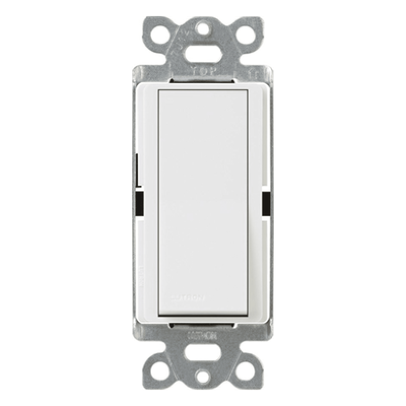 Apagador de pared Claro de 3 vías tipo paleta, 15 A, 120/277 V, para cargas generales de iluminación y motores, color blanco brillante