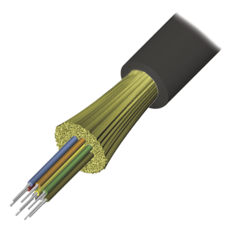 Cable de Fibra Óptica / 12 Hilos / Monomodo OS2 / Tight Buffer / Dieléctrico / Plenum OFNP / Interior-Exterior / 1 Metro (3.28 Pies)