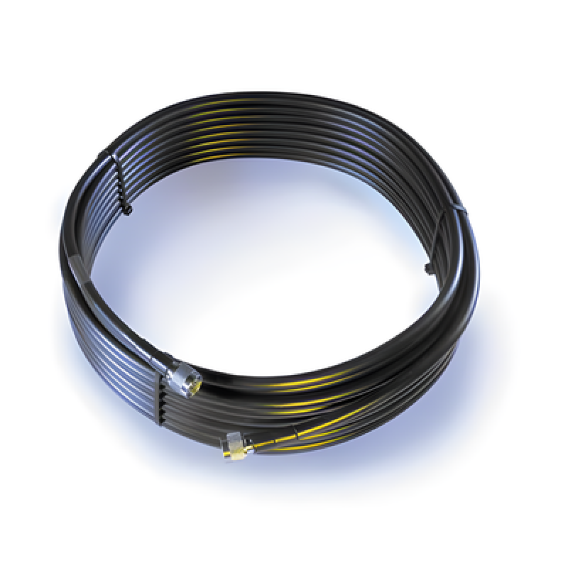 Jumper Coaxial con Cable Wilson-400 | Conector N Macho en los Extremos | 22.86 Metros (75 Pies) de Longitud.