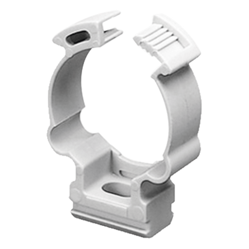 Soporte de collar (Abrazadera), PVC Auto-extinguible, cerrado para tubería de 50 mm